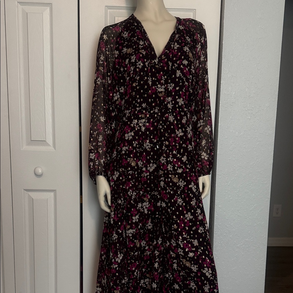 Tommy Hilfiger Black Floral Long Sleeve Dress